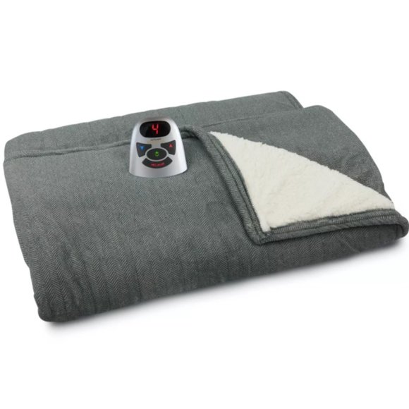 Microplush with Sherpa Electric Blanket F/Q - Picture 2 of 4